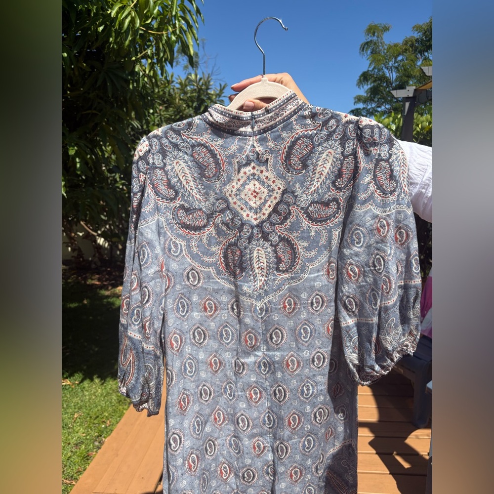 ZIMMERMANN Belted paisley-print linen midi dress ⚪️ - Picture 8 of 11